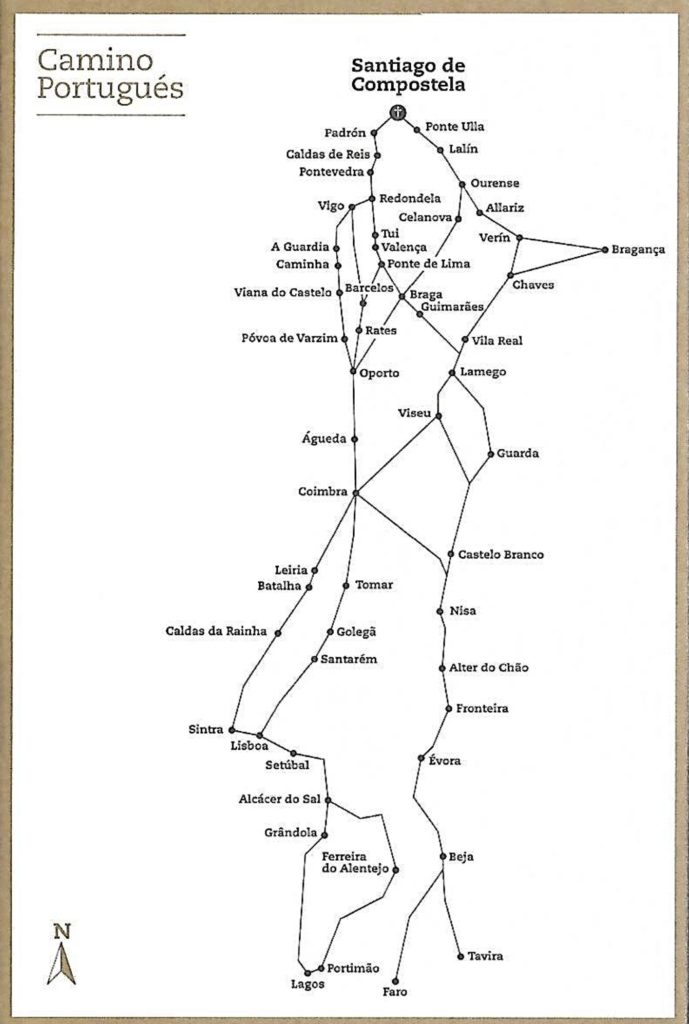 Mapa do Caminho de Santiago Português